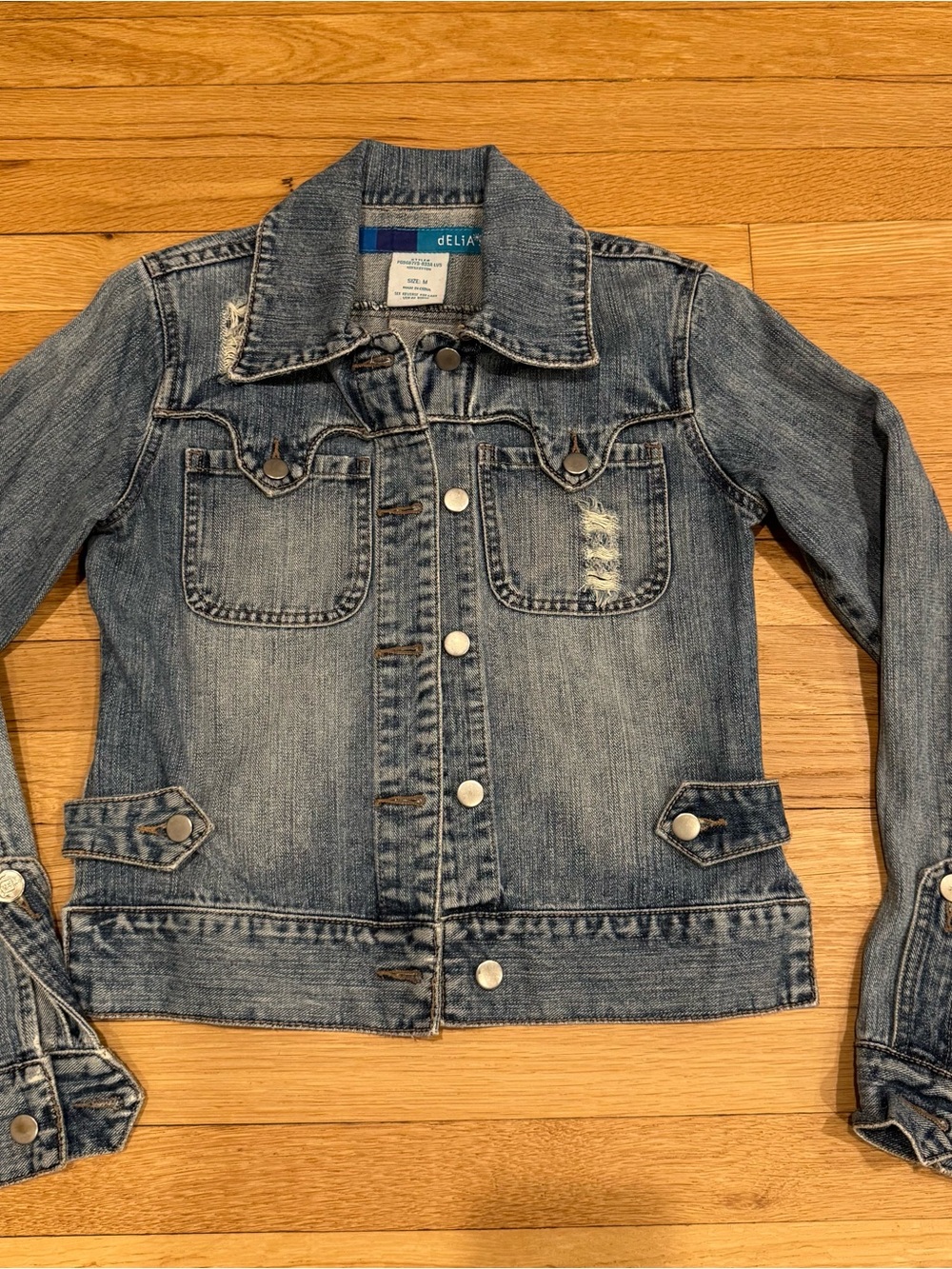 dELiA*s Medium Wash Denim Jacket - Blue